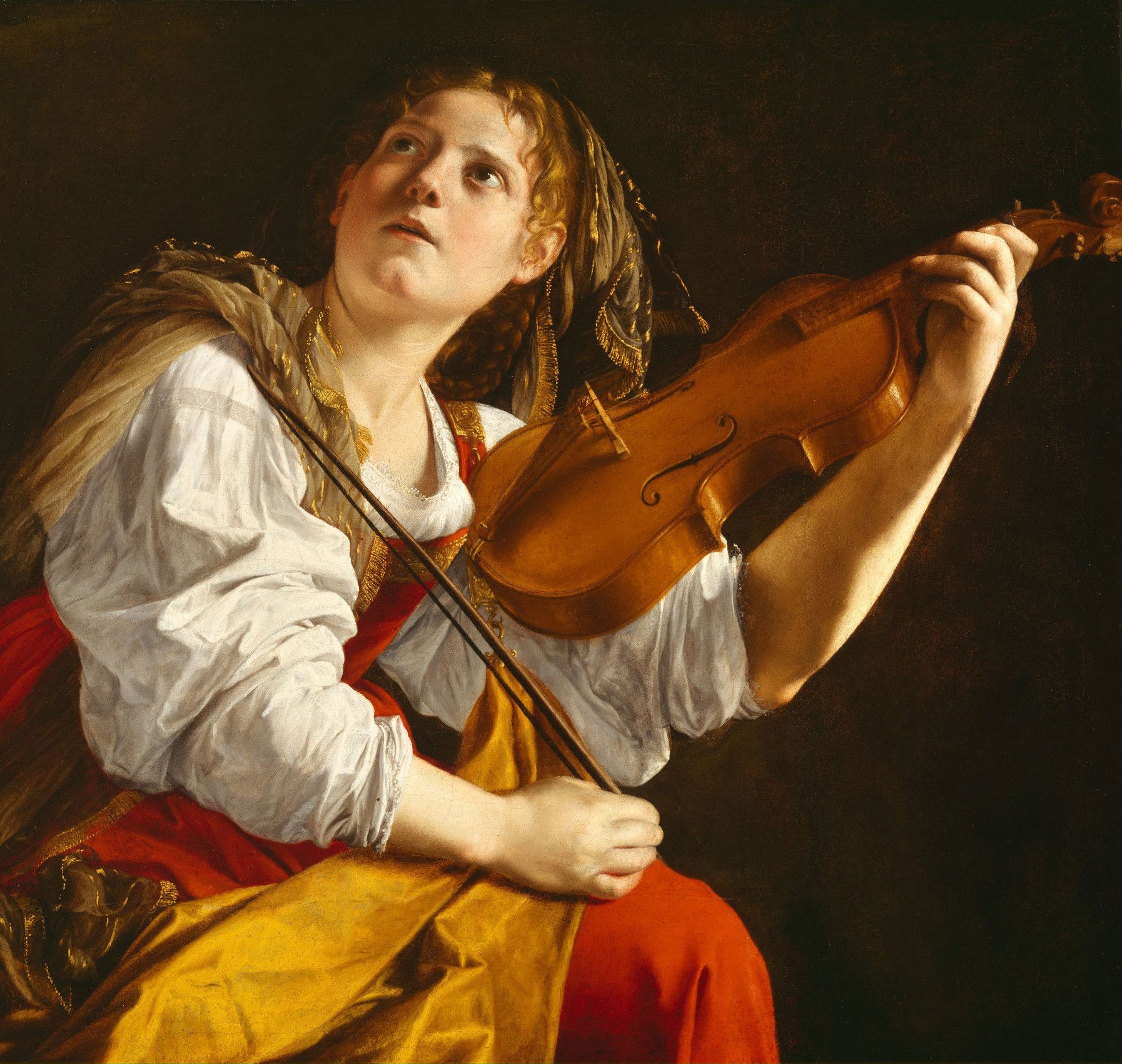 Orazio Gentileschi Young Woman with a Violin (Saint Cecilia), ca. 1612