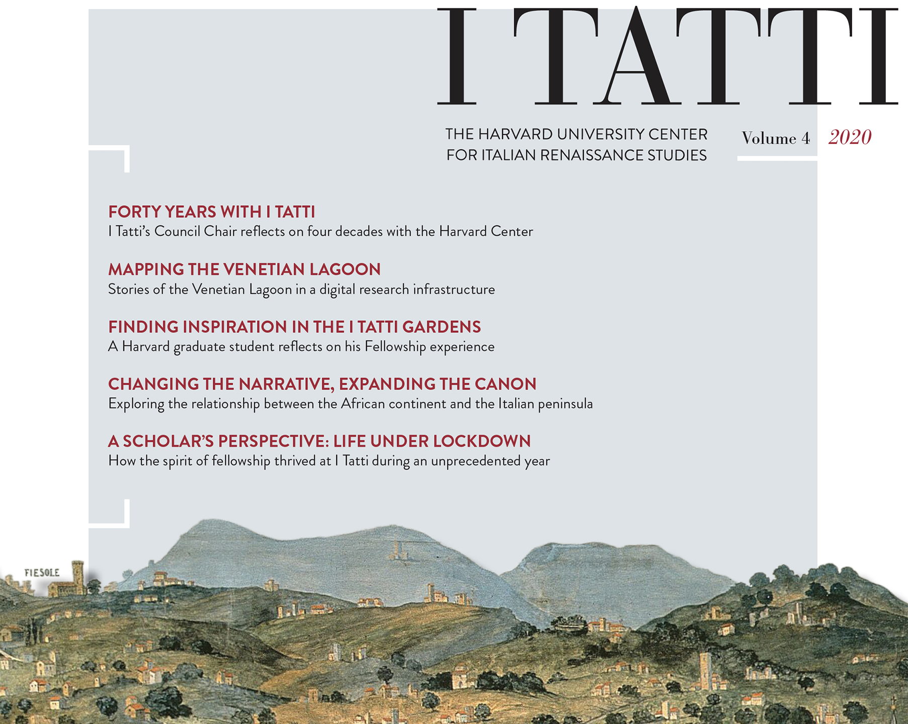 I Tatti newsletter 2020 cover image
