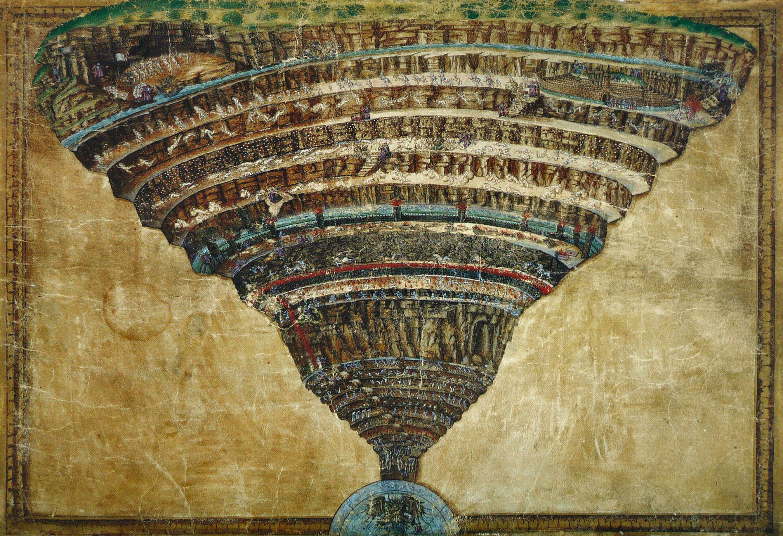 The Map of Hell painting by Botticelli