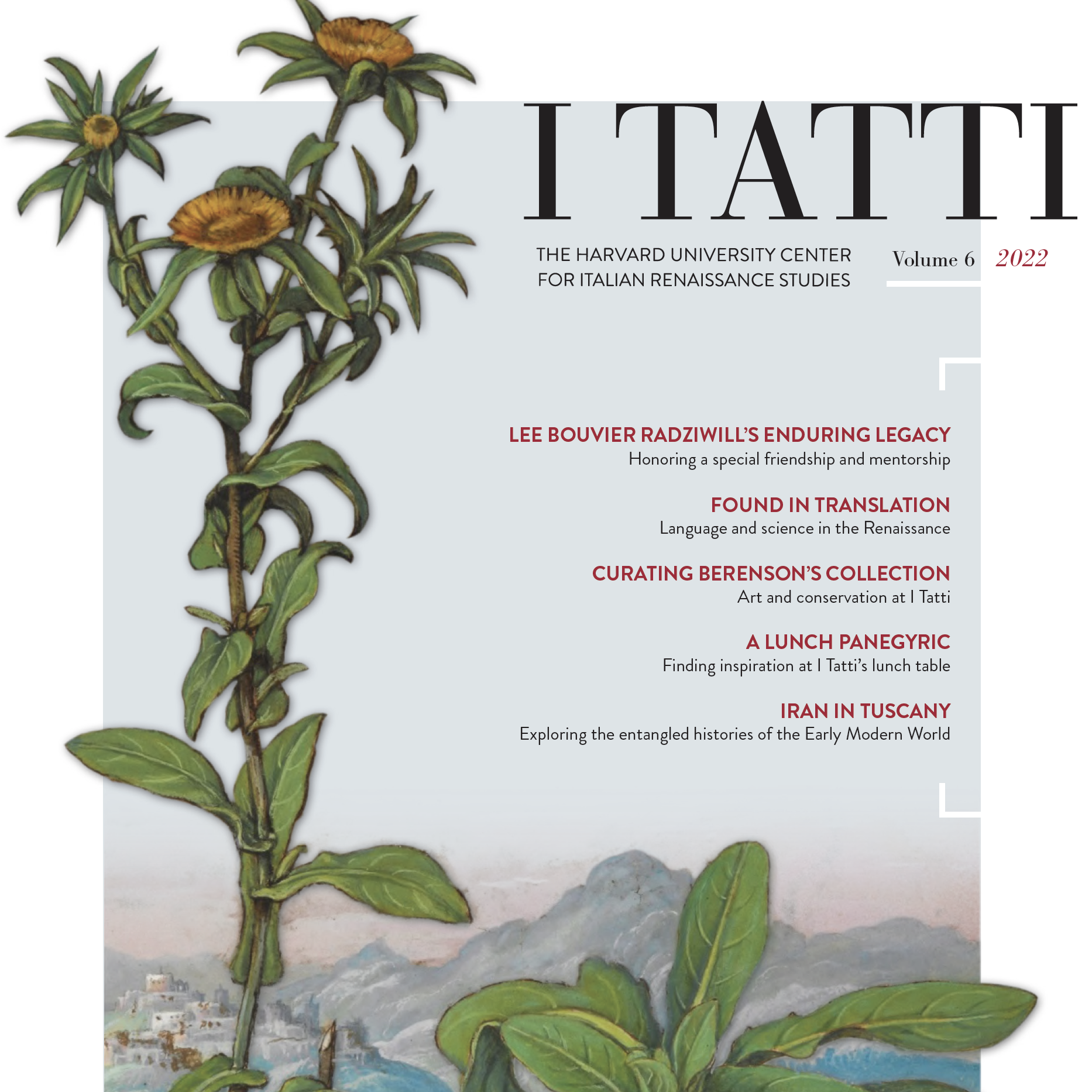 Cover of the I Tatti 2022 Newsletter