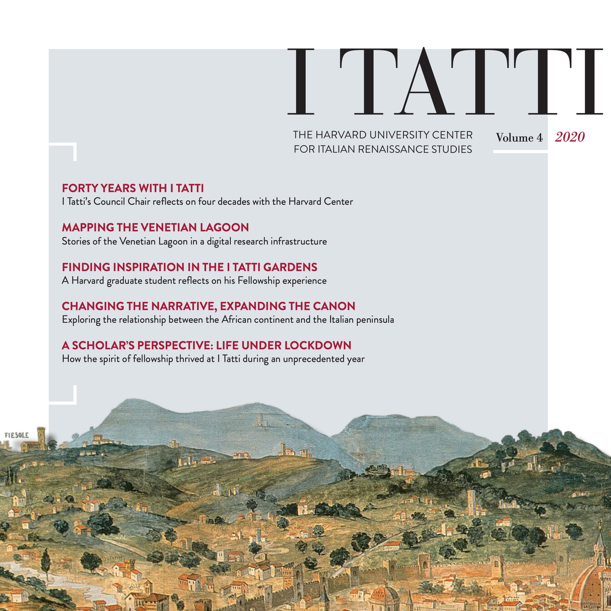 Cover of the 2020 I Tatti Newletter