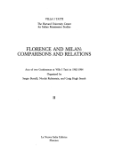 Florence and Milan: Comparisons and Relations