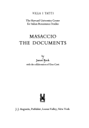 Masaccio: The Documents