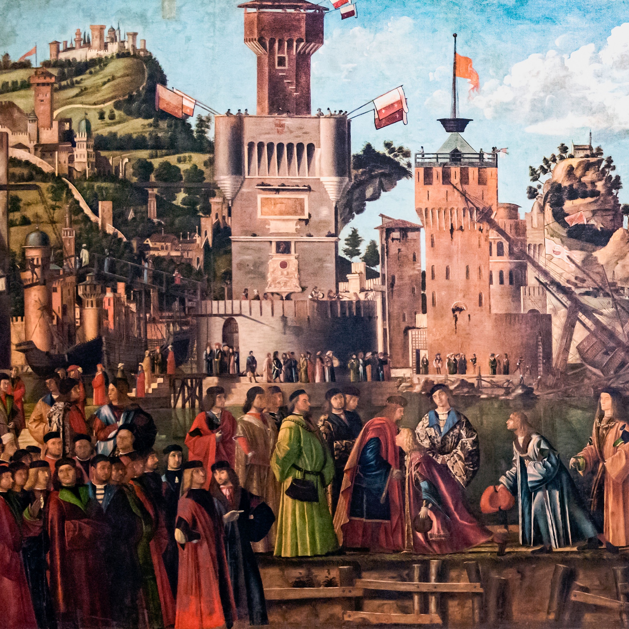 Incontro e partenza dei fidanzati, Vittore Carpaccio (detail)
