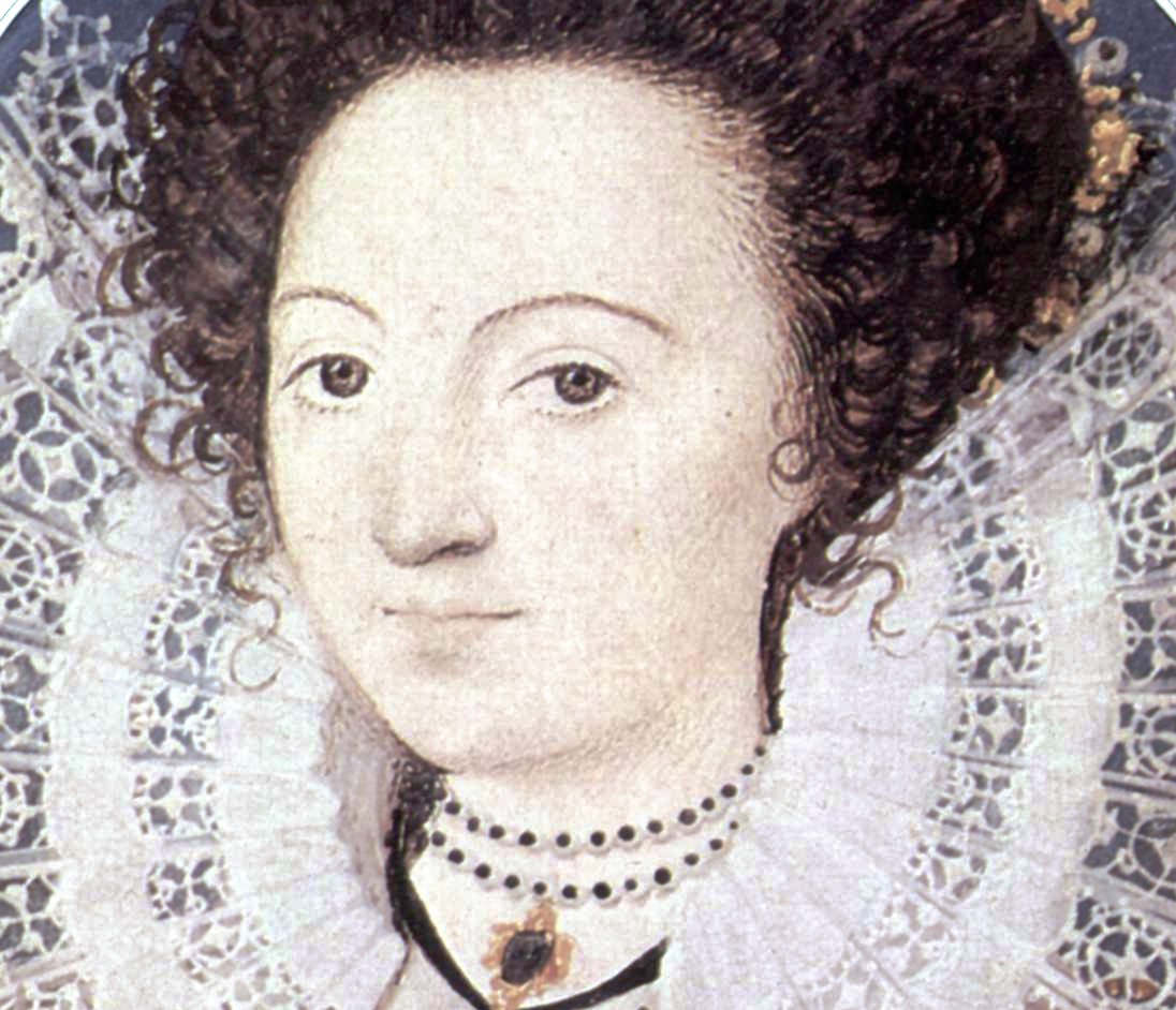 Portrait miniature of an Unknown Woman, possibly Emilia Lanier Bassano, ca. 1590, by Nicholas Hilliard (V&A P.8.-1945)