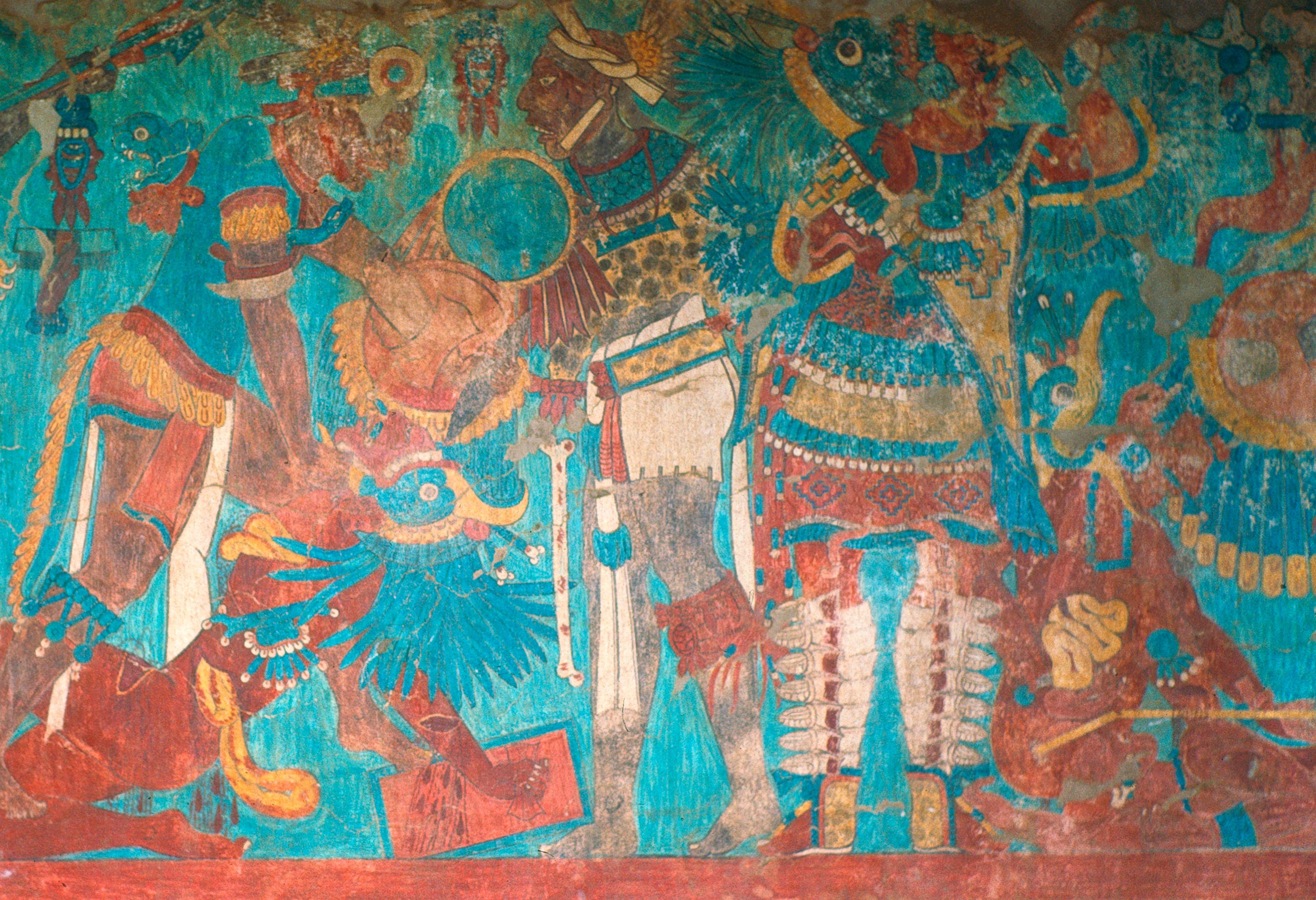 Cacaxtla, Tlaxcala, Mexico: battle mural
