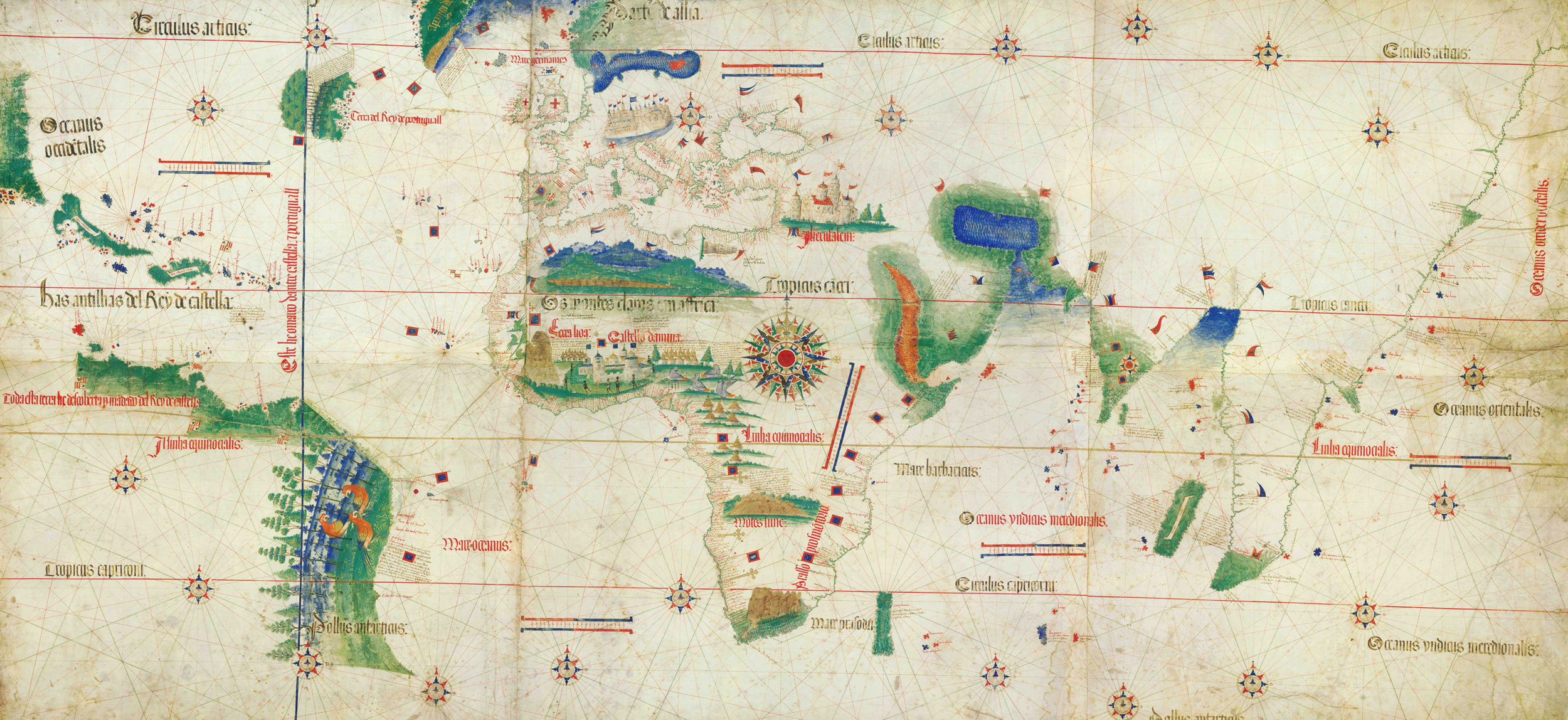 Cantino Map, 1501-2. Modena, Biblioteca Universitaria Estense