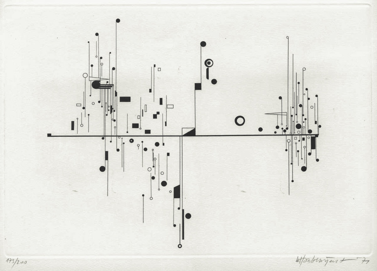 Roman Haubenstock-Ramati, Konstellationen, musical sheet of graphic score. 1971