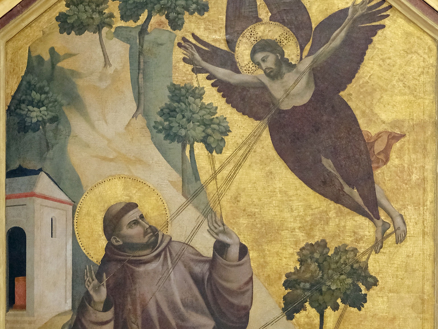 Detail of Giotto's panel painting of the Stigmatization of St. Francis (ca. 1307/8; Louvre, Paris)