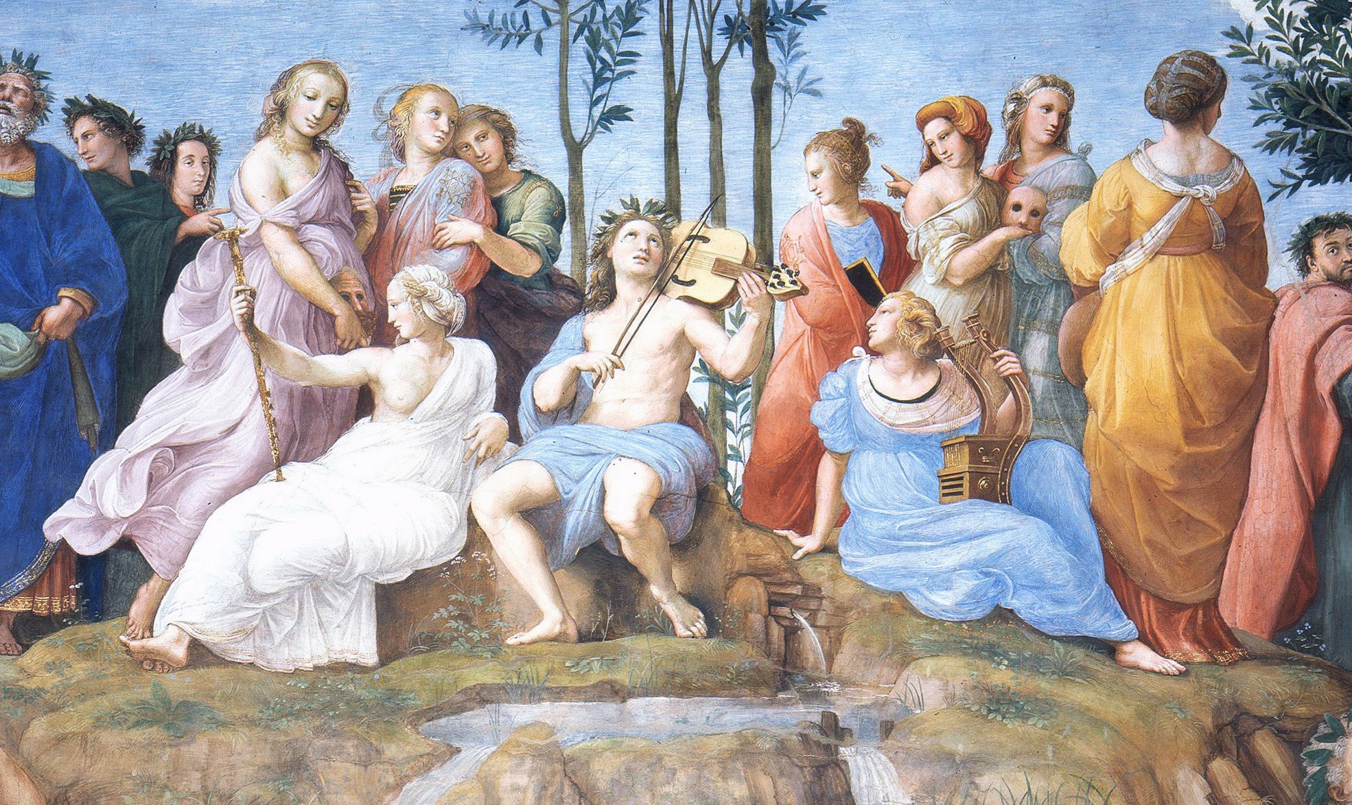 Raphael, detail of the Muses from Parnassus, Vatican Palace, Rome, c. 1510–11.