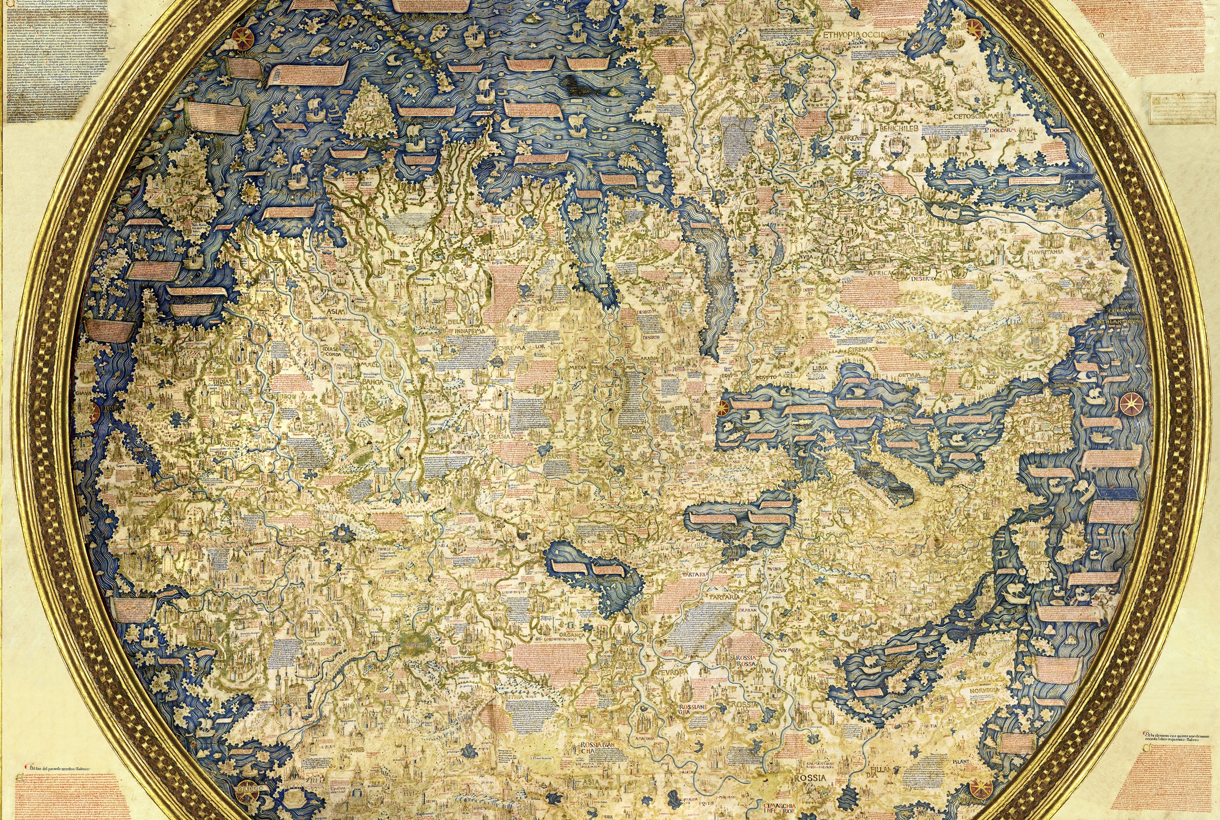 Mappa Mundi, Fra Mauro, c. 1450. Biblioteca Nazionale Marciana, Venice