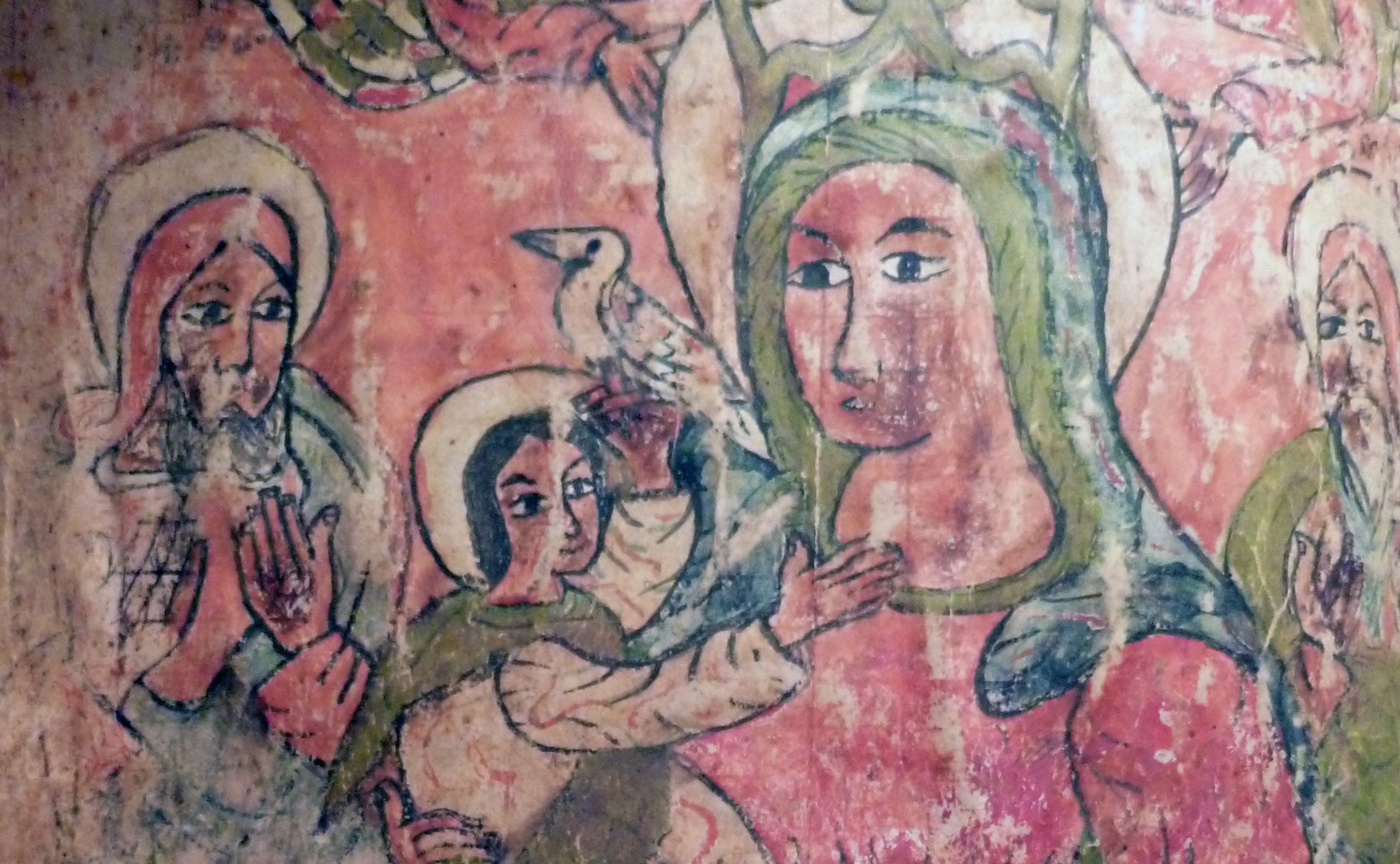 Livre des Miracles de Marie (Taʾāmmra Māryām), Vierge à l’enfant couronnée, fol. 64v, Biblioteca Giovardiana, Veroli, Latium, début du xviesiècle (1517)