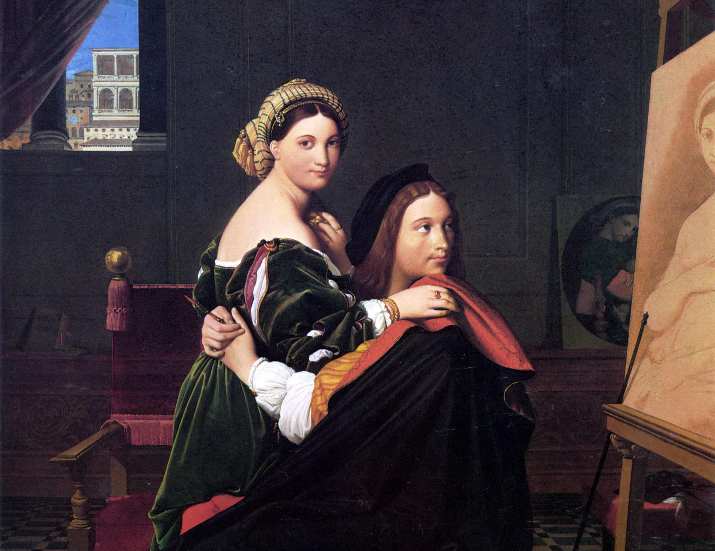 Jean-Auguste-Dominique Ingres, Raphael and La Fornarina (detail) (1813–14), Harvard Art Museums/Fogg Museum.