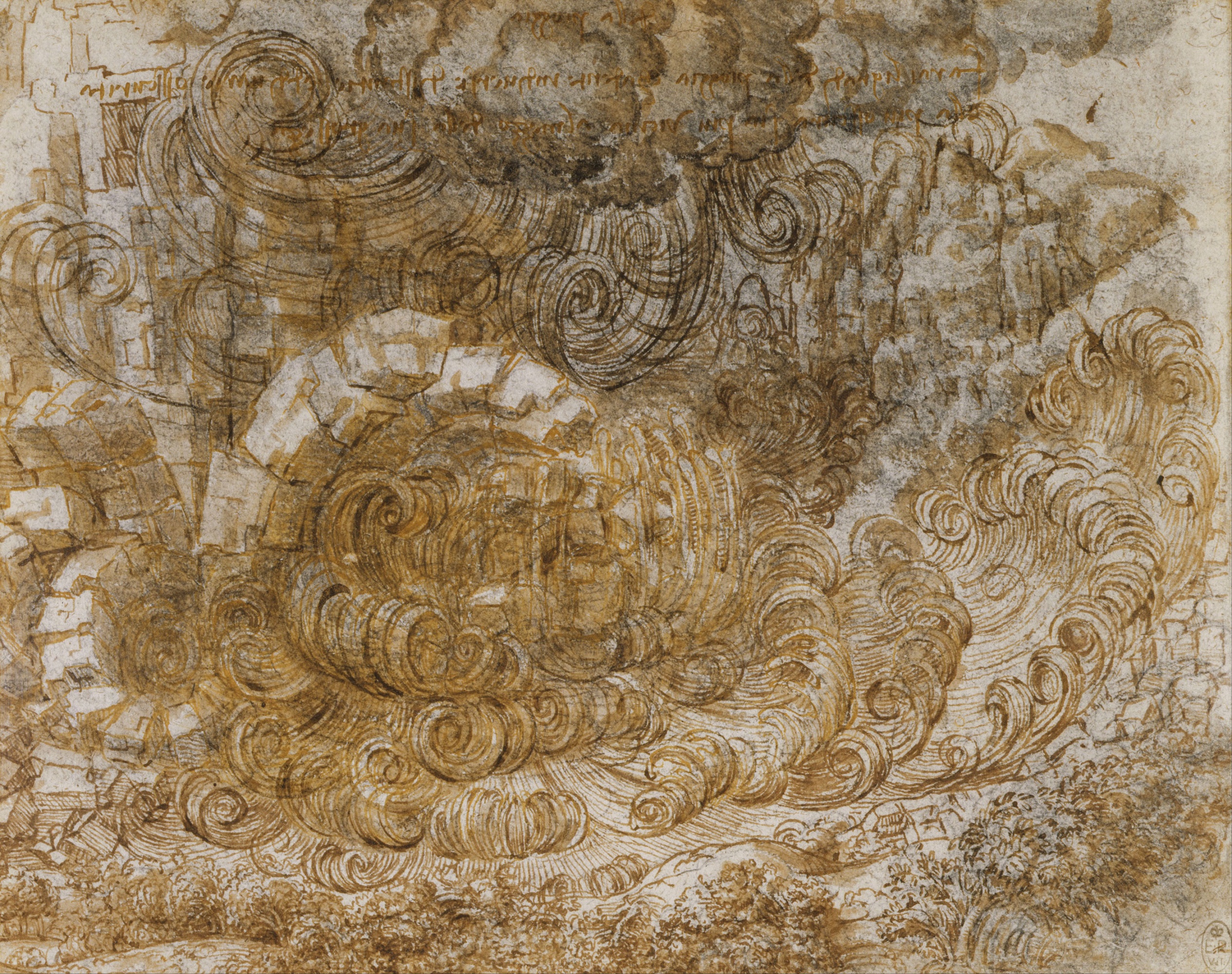 Leonardo da Vinci, A Deluge, ca. 1517–18, Royal Collection, UK