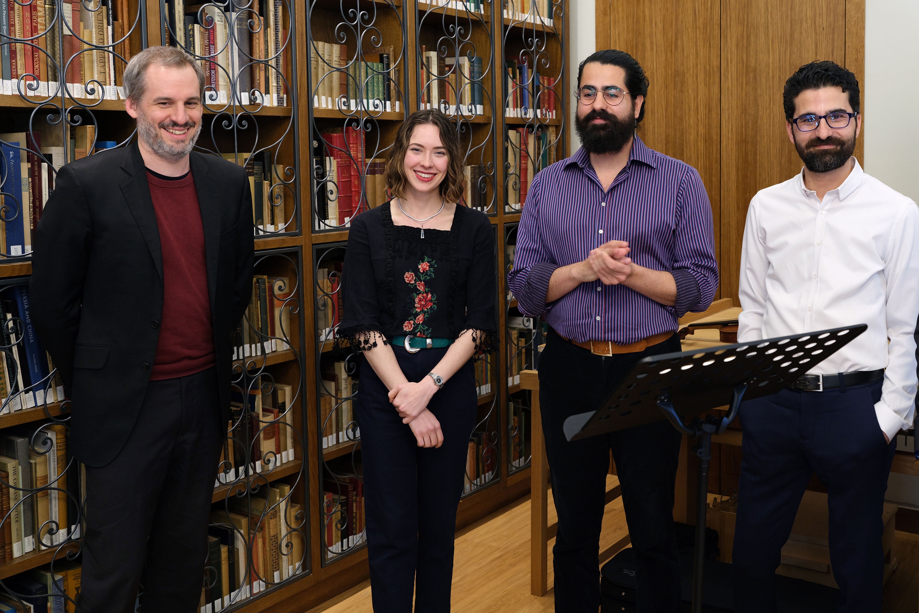 group photo of performers of the house concert microtonal music
