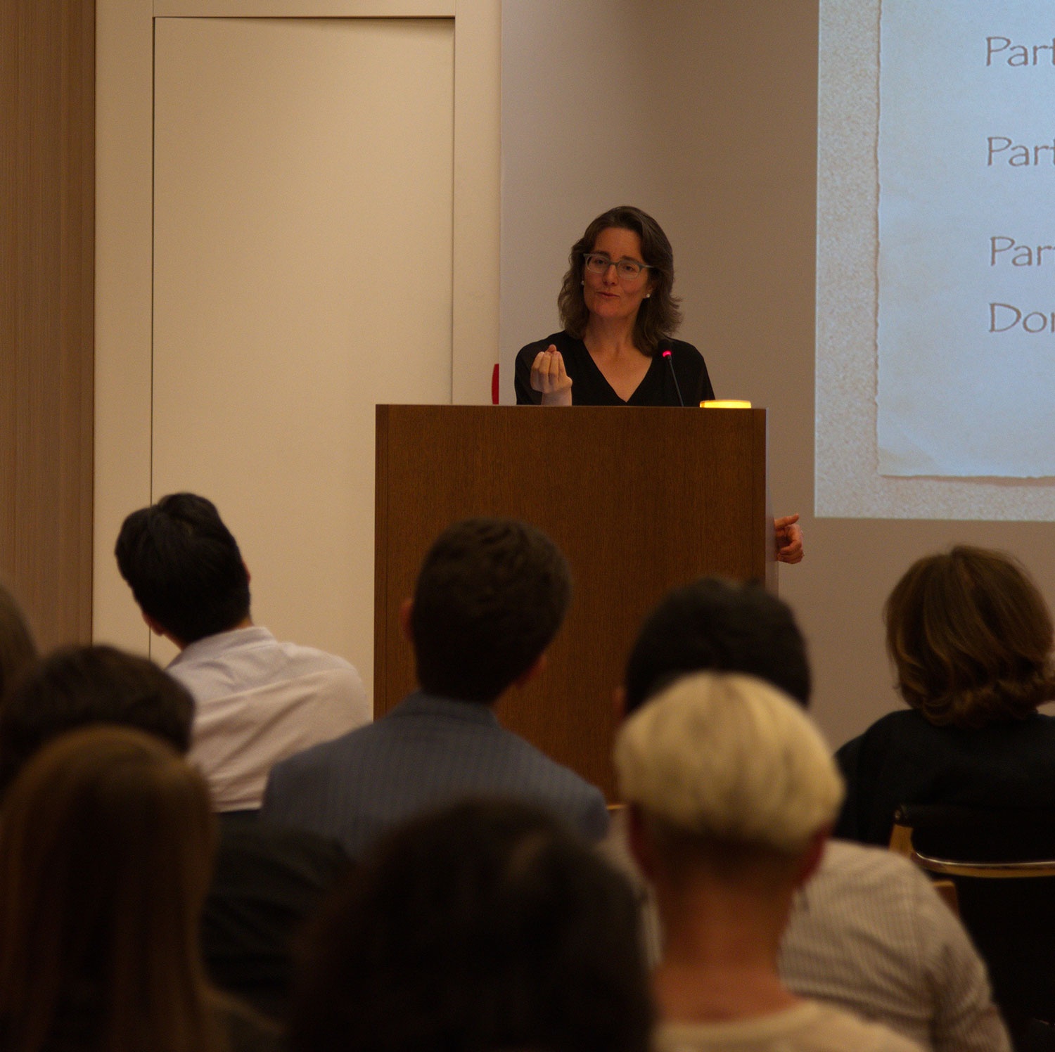 Fellow during a Fellows Presentation event