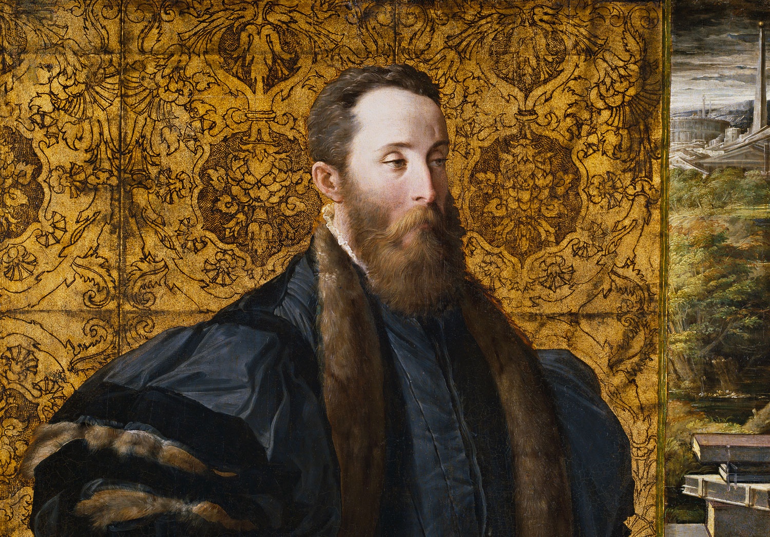 Parmigianino, Portrait of Pier Maria Rossi di San Secondo (detail), 1535.