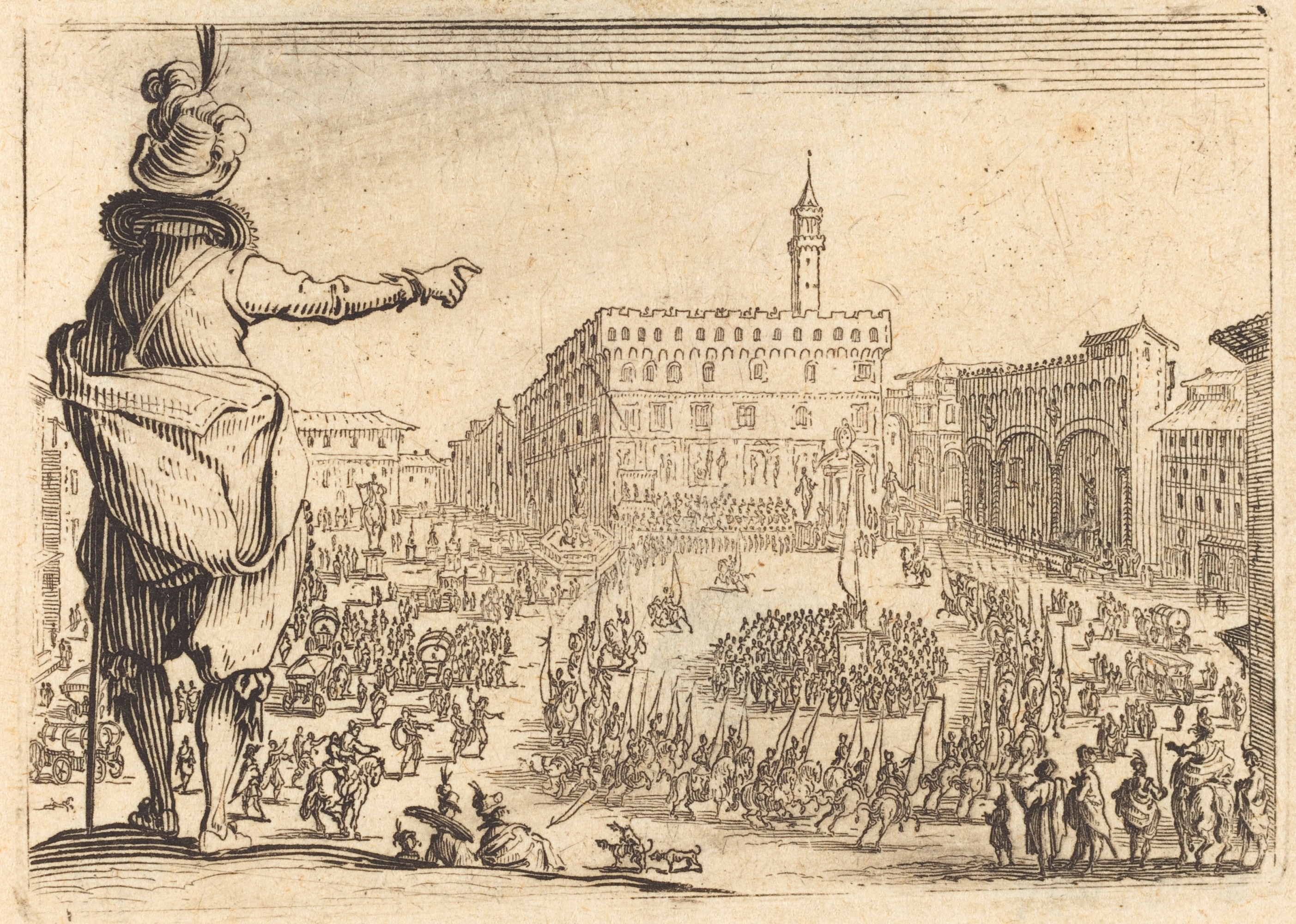 Jacques Callot, Piazza della Signoria, Florence, c. 1622, National Gallery of Art, Washington D.C.