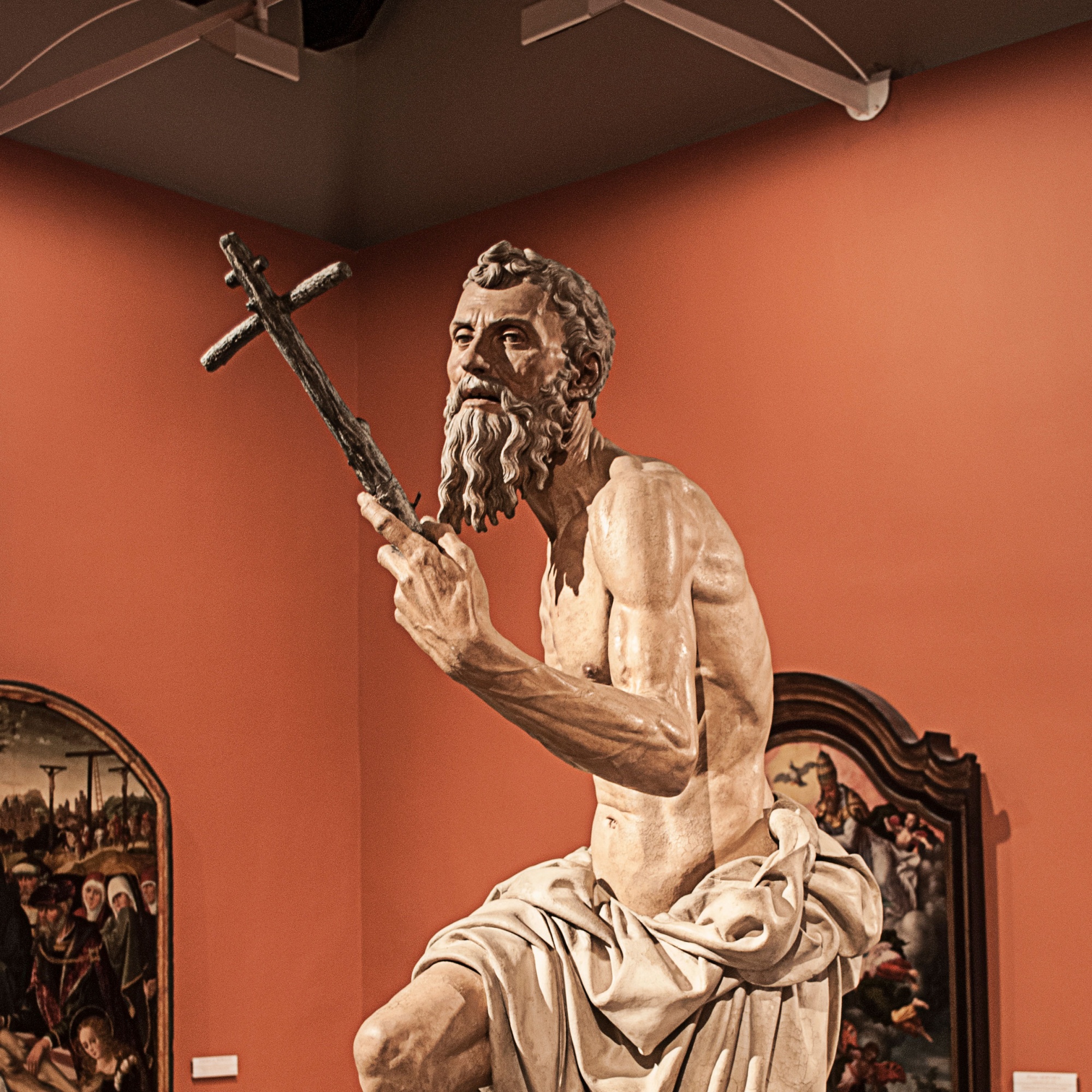 Sculpture of Saint Jerome in Museum of Fine Arts of Seville