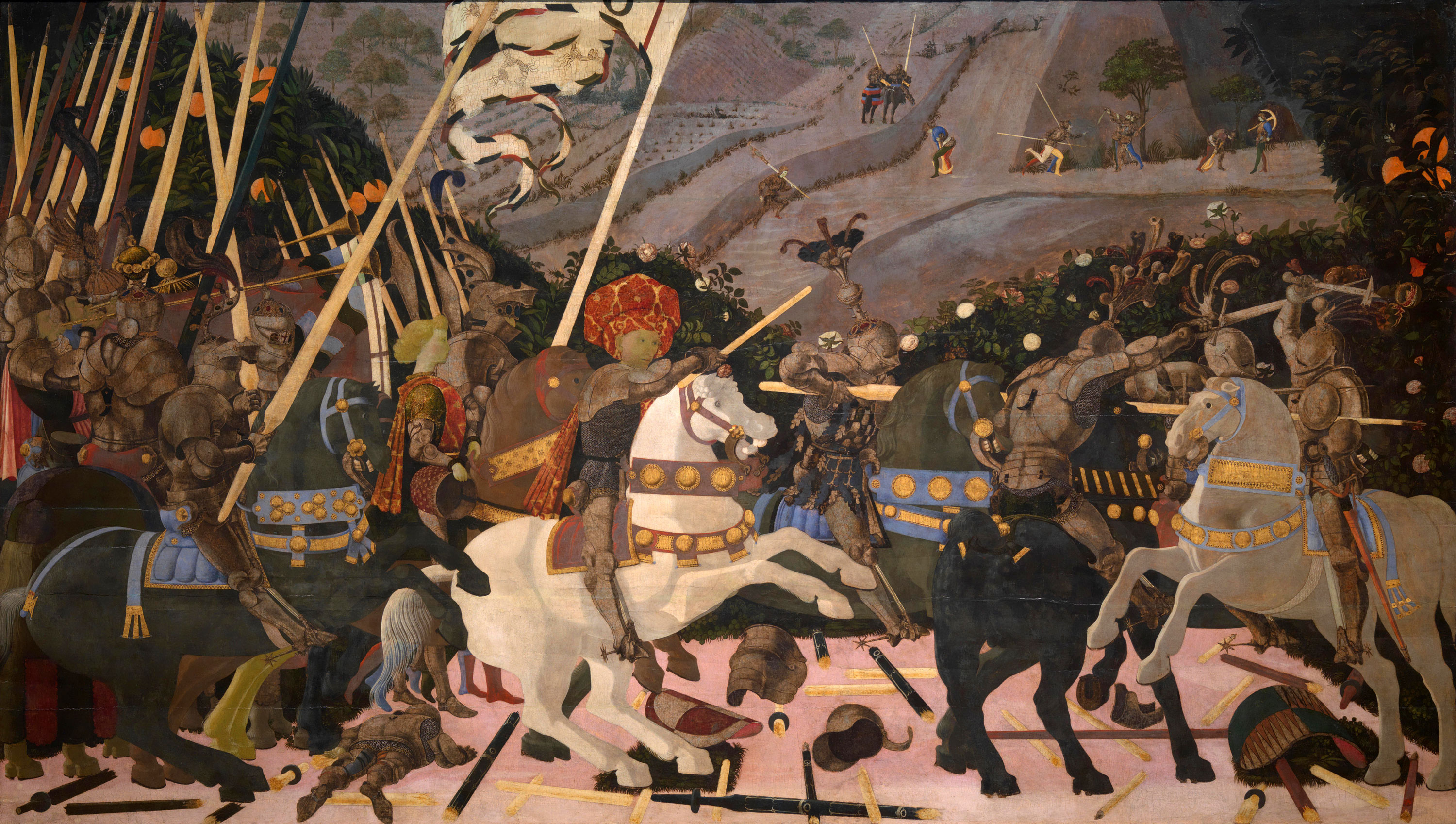 Paolo Uccello, The Battle of San Romano, c. 1435–40 (detail), National Gallery, London