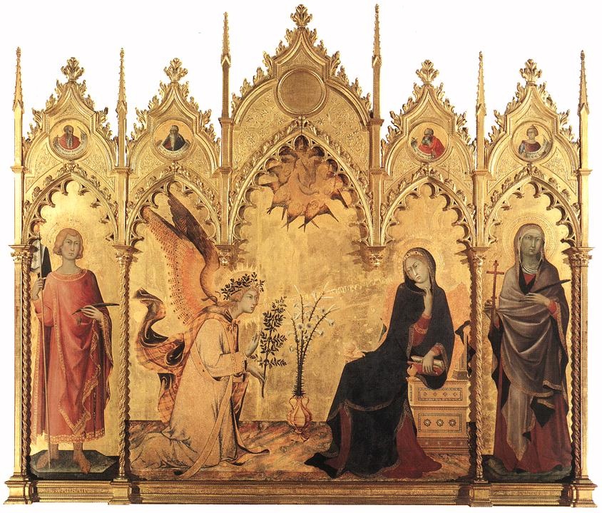 Simone Martini and Lippo Memmi - The annunciation and two saints
