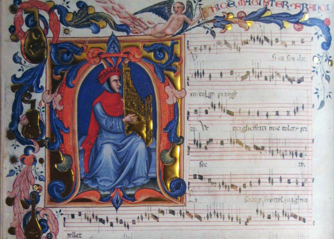 Francesco Landini in the Squarcialupi Codex, Florence, Biblioteca Medicea Laurenziana