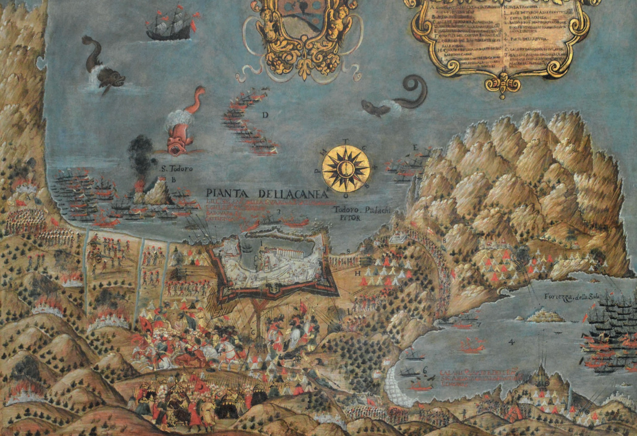Pianta della Canea, Theodoros Poulakis, c. 1669. Benaki Museum, Athens.