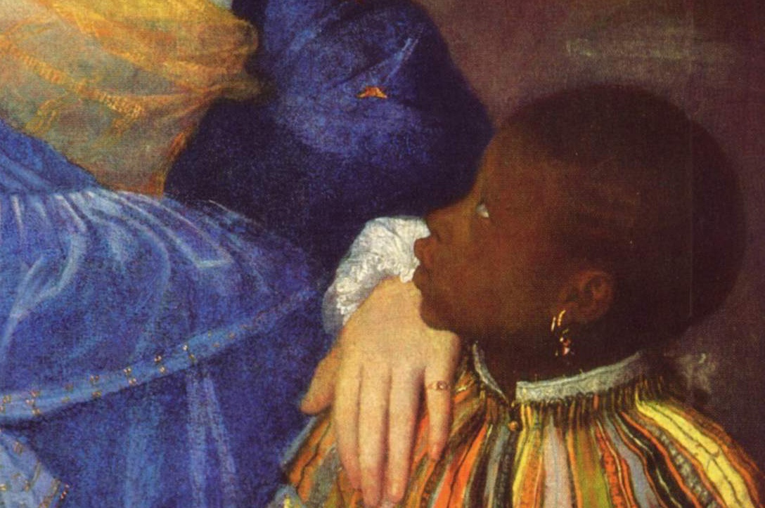 Detail from Titian, Portrait of Laura dei Dianti, ca. 1523. Oil on canvas, Collection Heinz Kisters, Kreuzlingen, Switzerland.