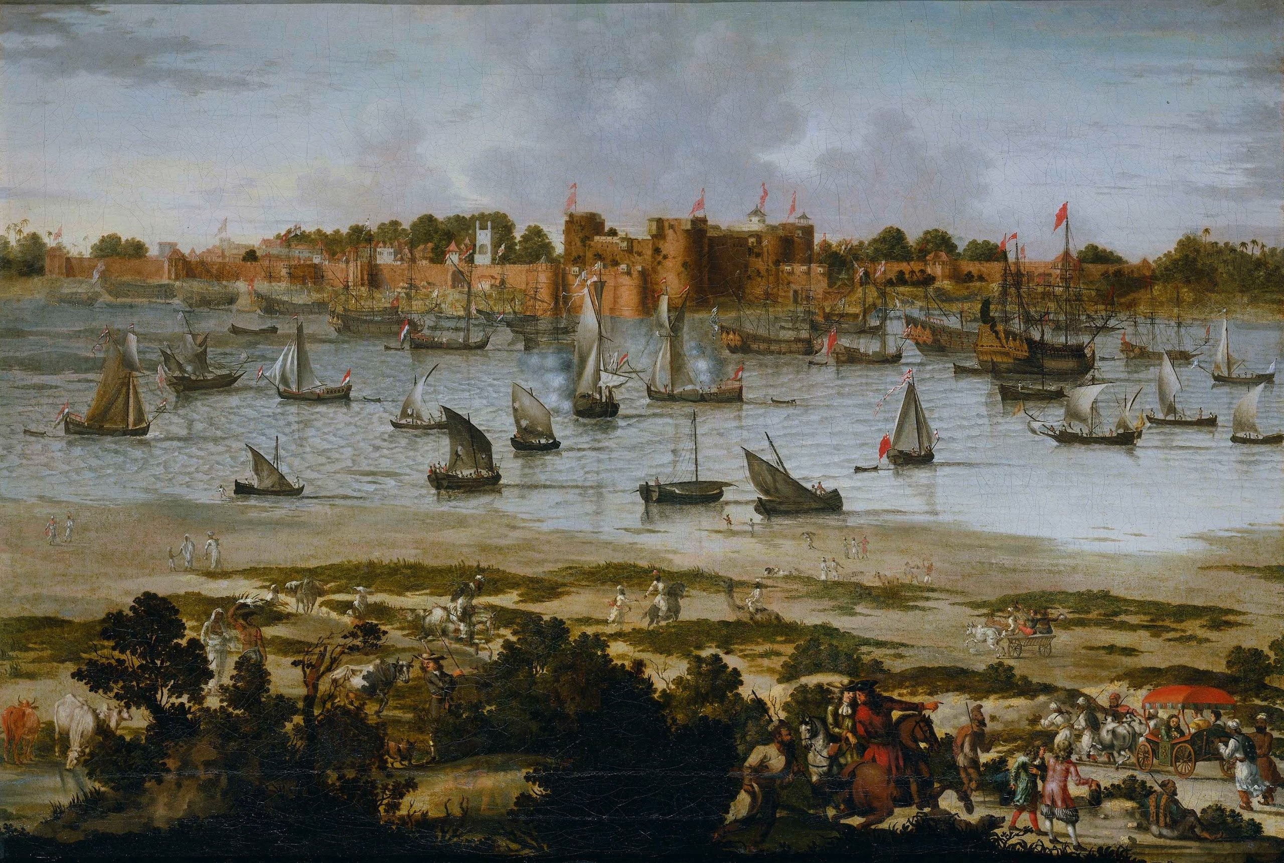 Anonymous, View of the port of Surat (Gujarat). ca. 1670, Rijksmuseum