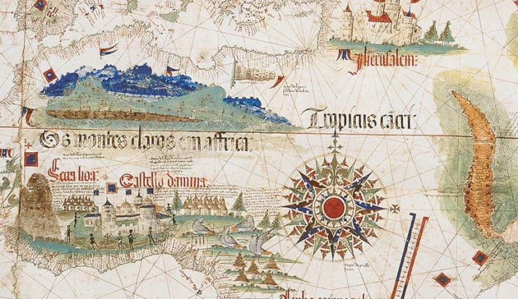 Detail of the Cantino Planisphere (showing Portuguese sites in Africa)