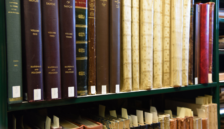 Detail of books in the Berenson library