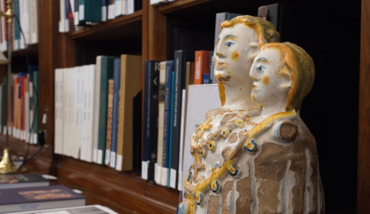 Detail inside the Walter Kaiser Reading Room at Villa I Tatti in Florence