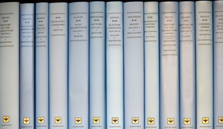 Shane Butler Appointed General Editor of the I Tatti Renaissance Library Book spines of the ITRL series