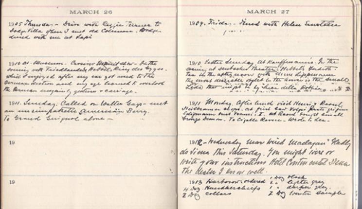 Detail from Loeser diary