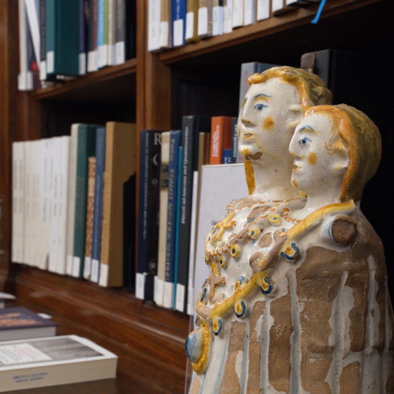 Detail inside the Walter Kaiser Reading Room at Villa I Tatti in Florence