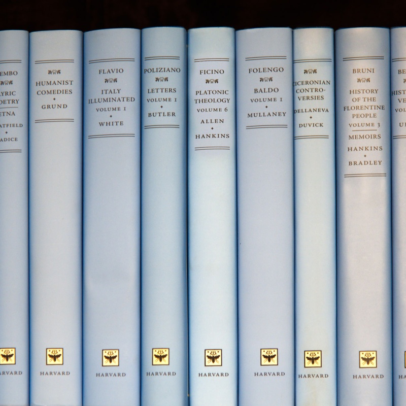 Shane Butler Appointed General Editor of the I Tatti Renaissance Library Book spines of the ITRL series