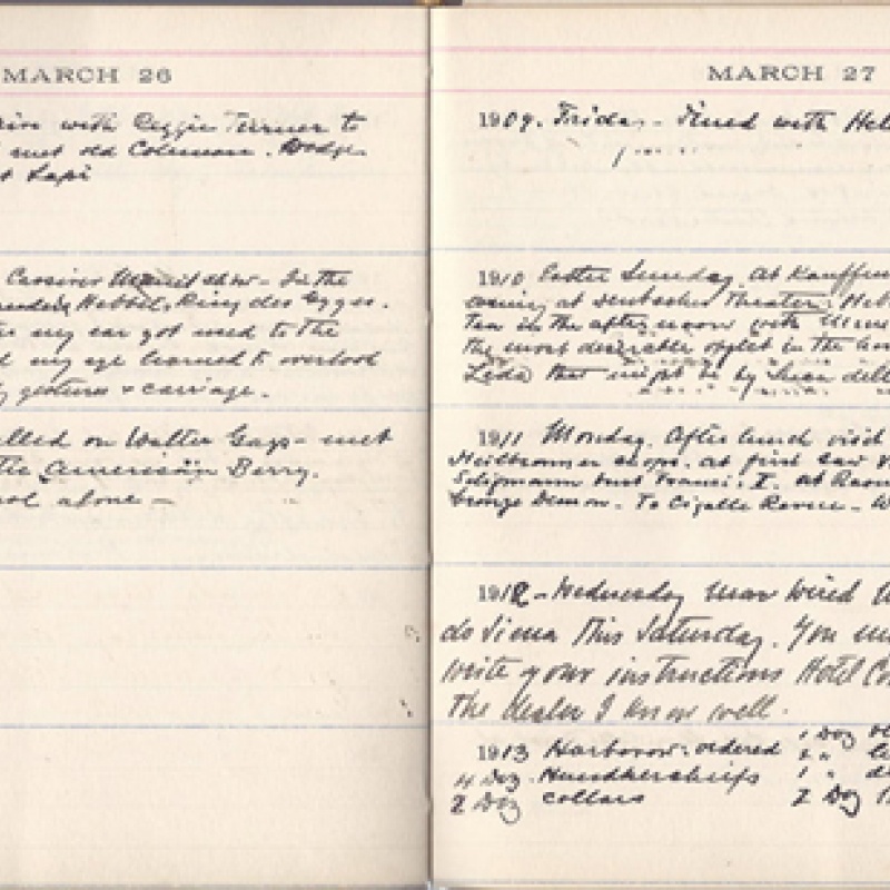 Detail from Loeser diary