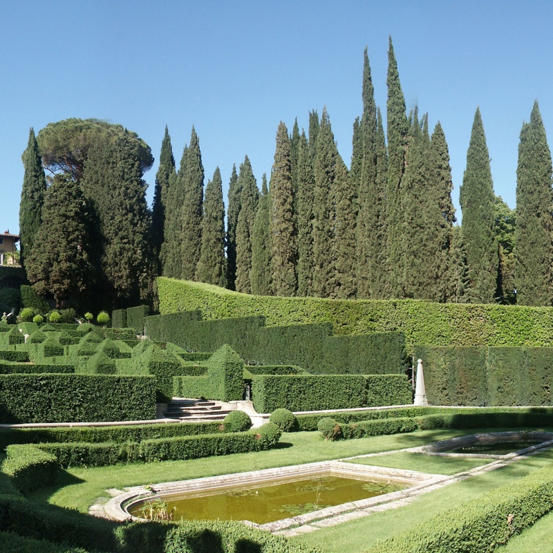 View of the Italian garden of Villa I Tatti