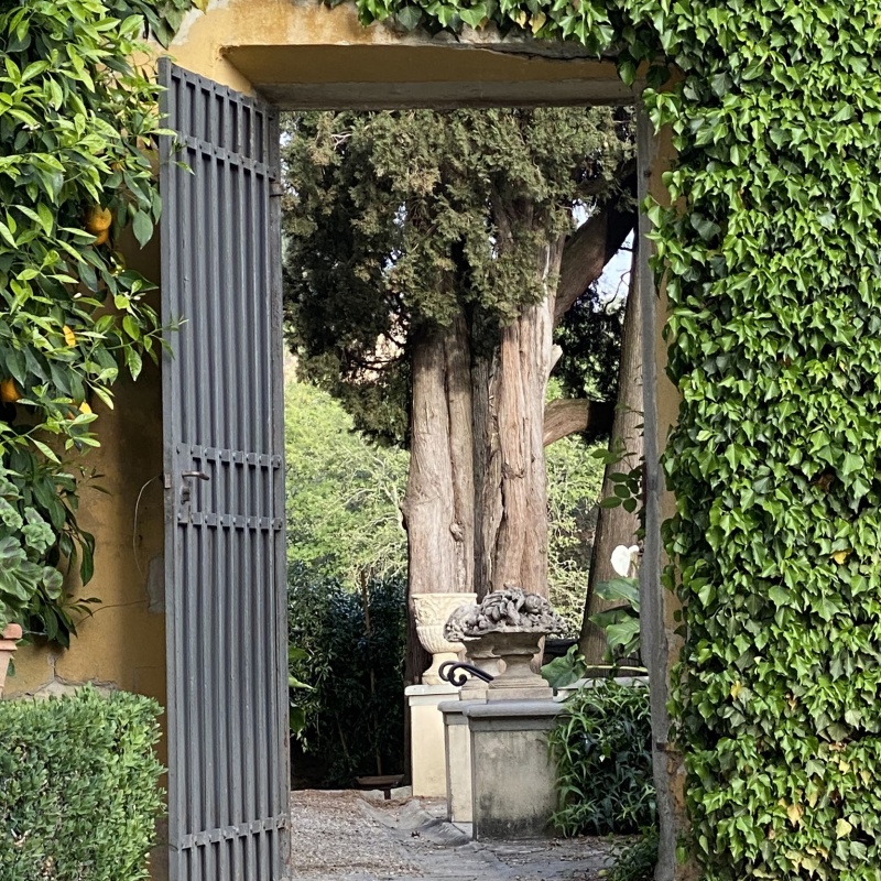 Photo of doorway in I Tatti's garden